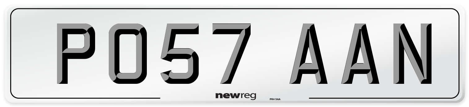 PO57 AAN Number Plate from New Reg